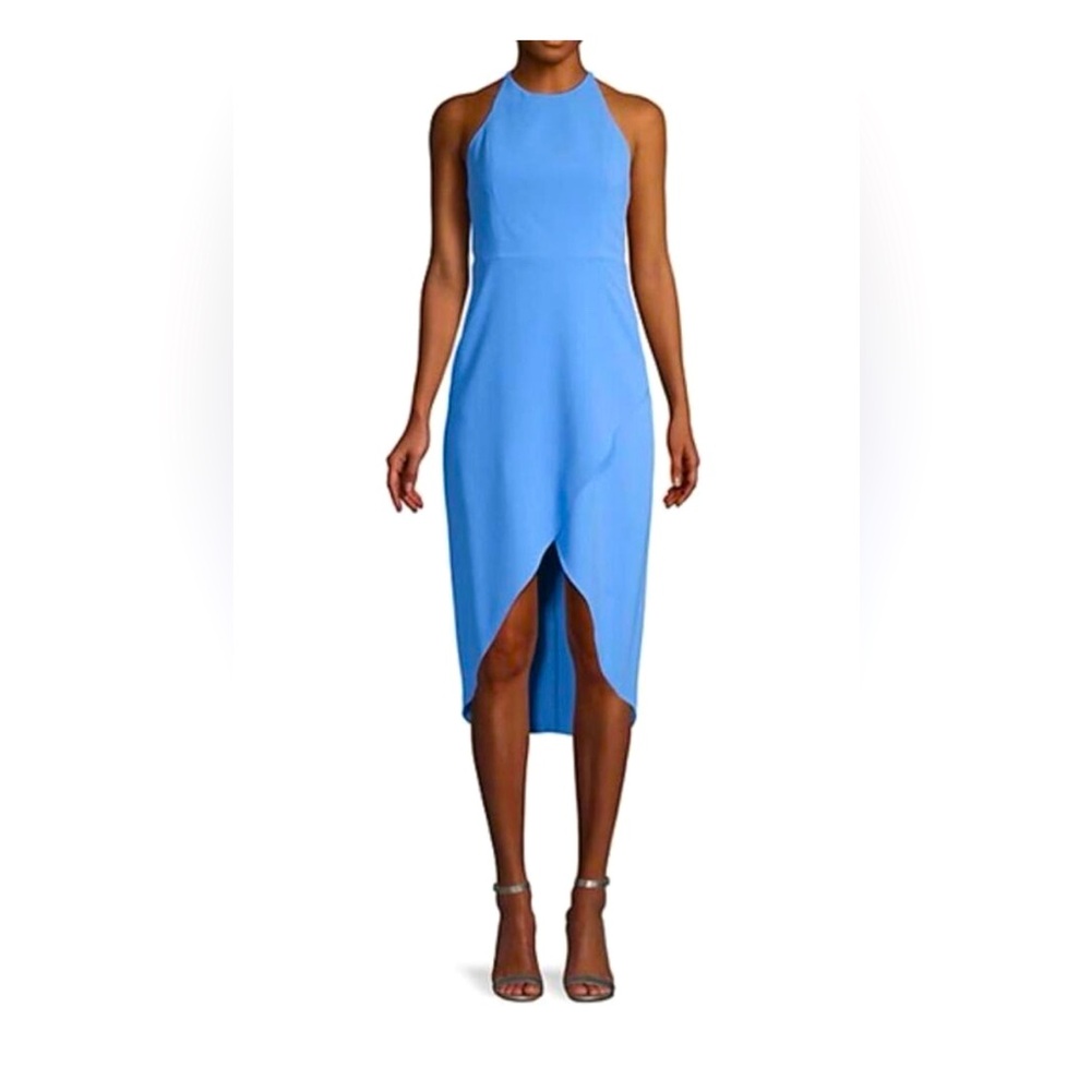 ALICE AND OLIVIA Kristy halter high low dress blue size 6 NWT!